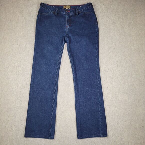 US Army 1st Infantry Division Jeans Womens 10 Blue Denim Dark Wash 32x29 Stretch - Picture 1 of 13
